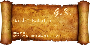 Galó Katalin névjegykártya