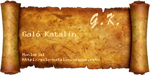 Galó Katalin névjegykártya
